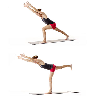 Legs & butt: Low lunge hover low lunge hover