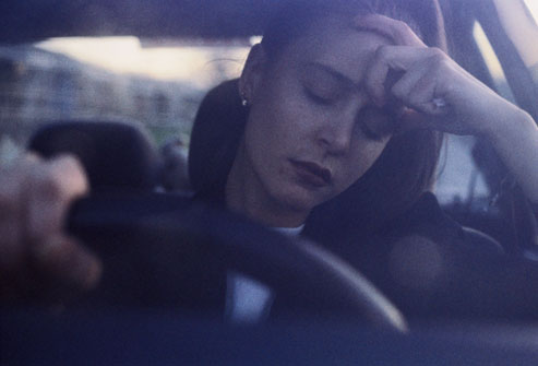Fibromyalgia and Depression woman in traffic